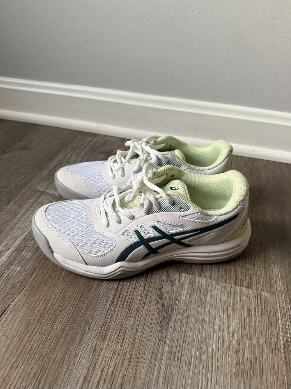 Asics Upcourt 5 Tennis Shoes White Ink Teal Gray Women’s Size 6 1072A088-102 - Picture 5 of 12